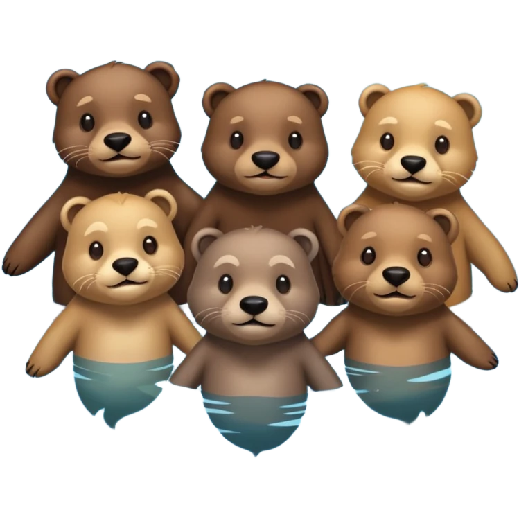 3 otters and 1 bear emoji