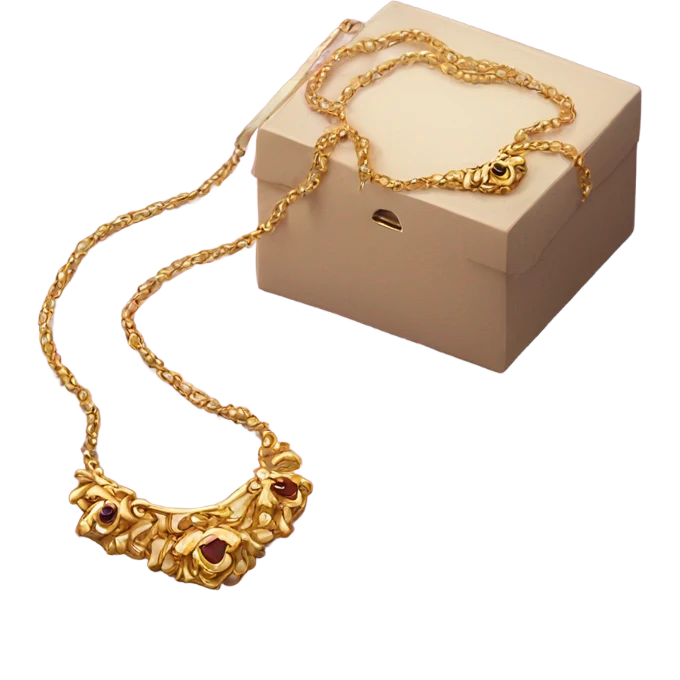 beautiful necklace in a box emoji