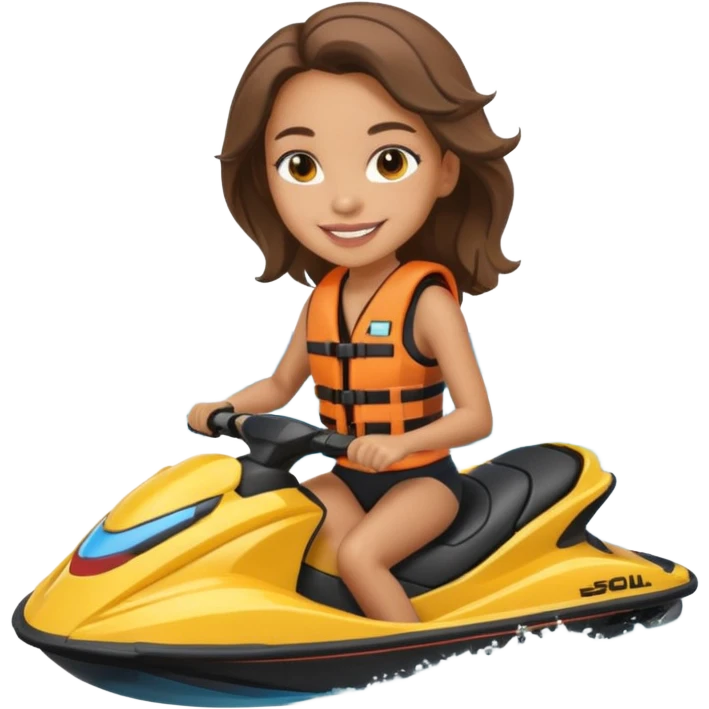 Lightskin girl in jetski emoji