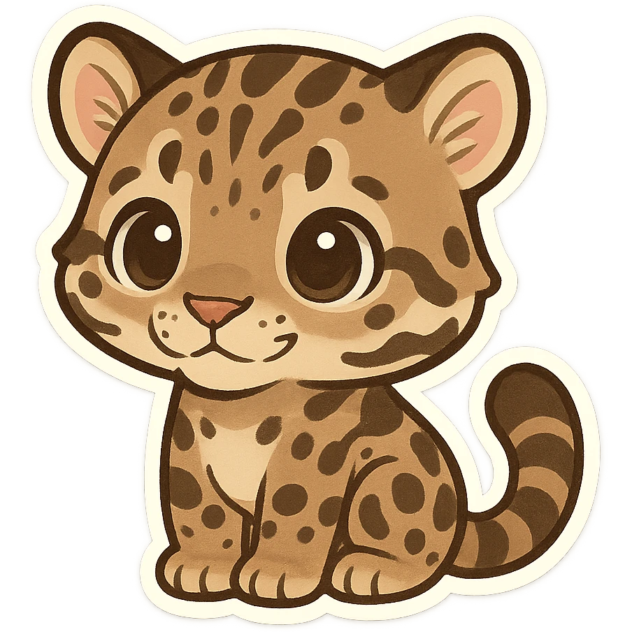 clouded leopard baby emoji