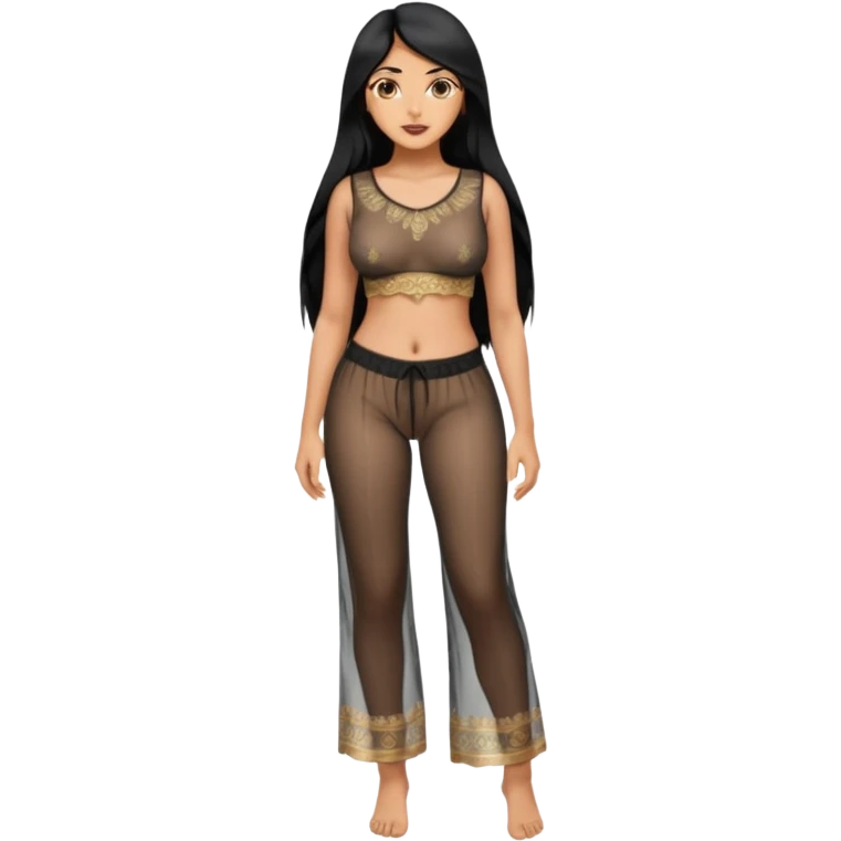 Indian girl with not shirt and pants sexy face and big tits and use tradisional shirt the shirt and trouser is transparan and her have big tits and nude pussy emoji