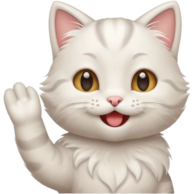 Cute kitty winking and waving and having a good time emoji
