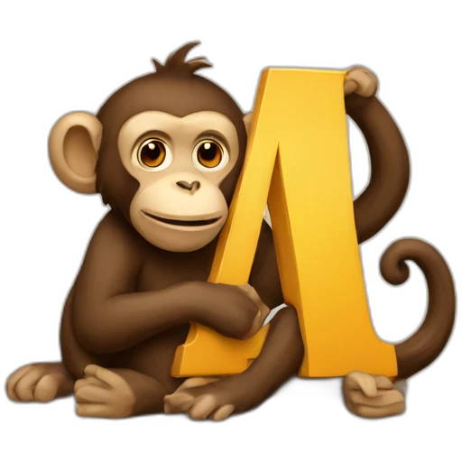 M letter with monkey emoji