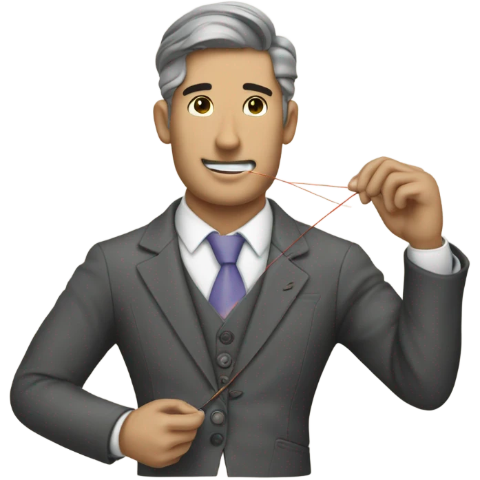 haberdasher sewing a suit emoji
