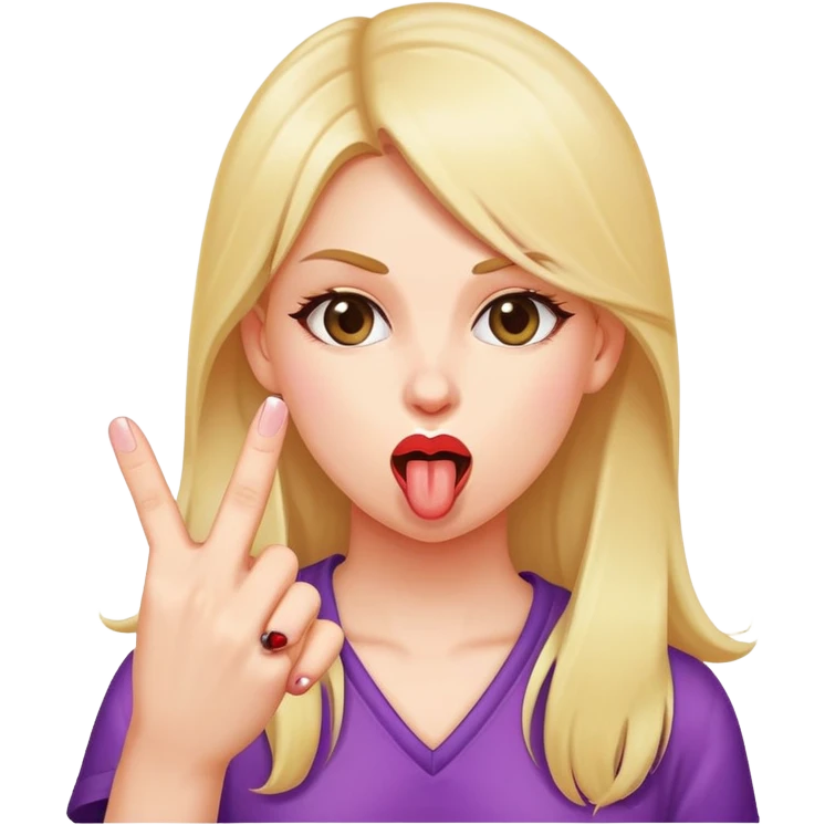 girl sticking her tongue out while sticking up the middle finger  emoji
