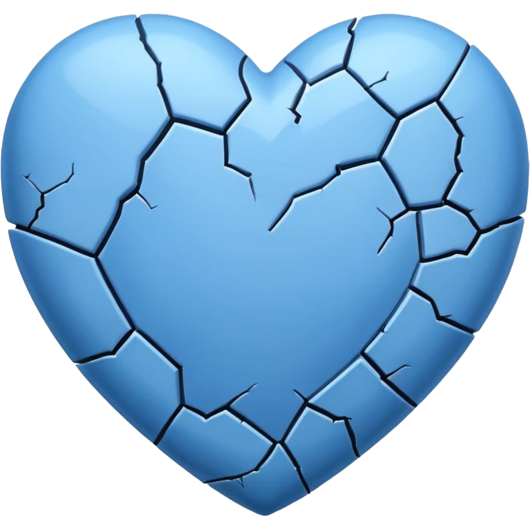 blue heart with small crack emoji