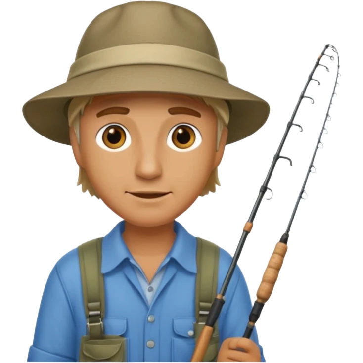 a man holding a fishing rod emoji