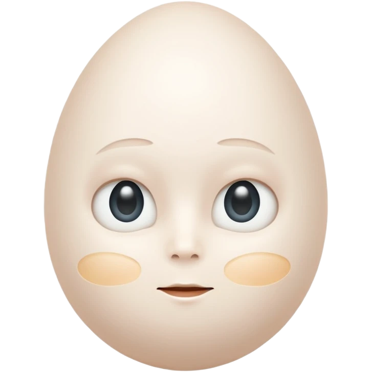 À White egg with human features emoji
