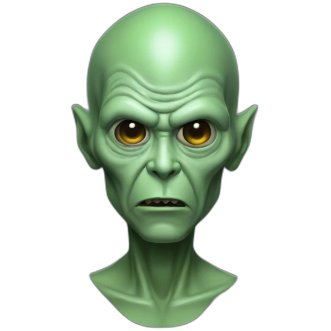 brujo con cara de alien celeste emoji