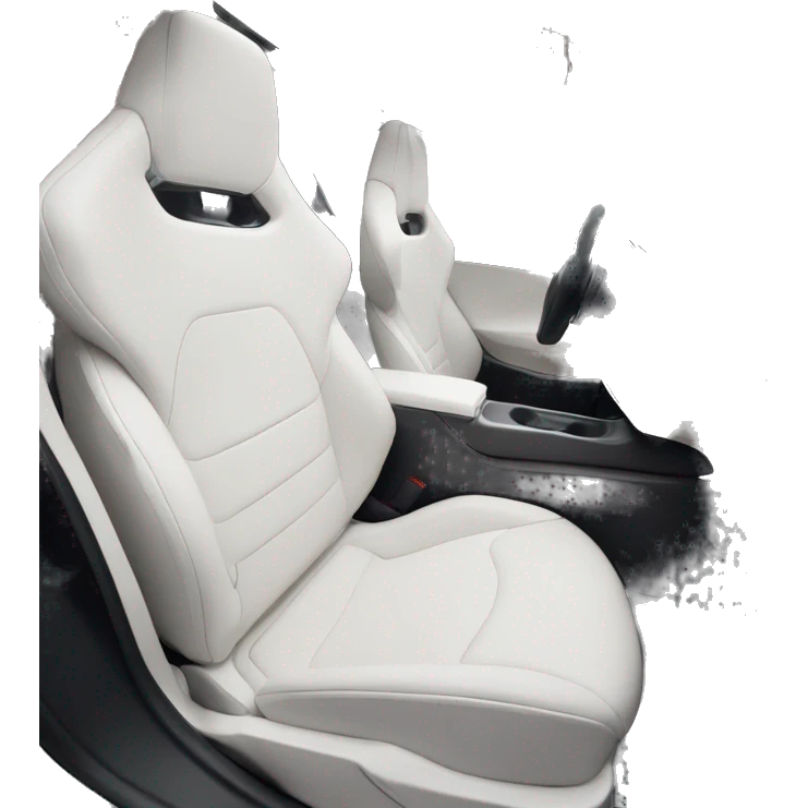 White stearing wheel Tesla model 3 interior view emoji