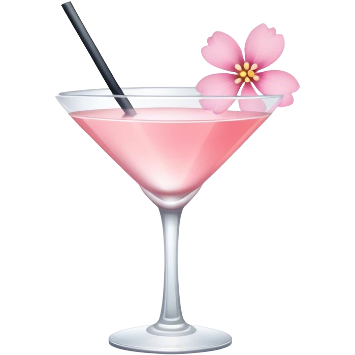 Cocktail with light pink flowers emoji