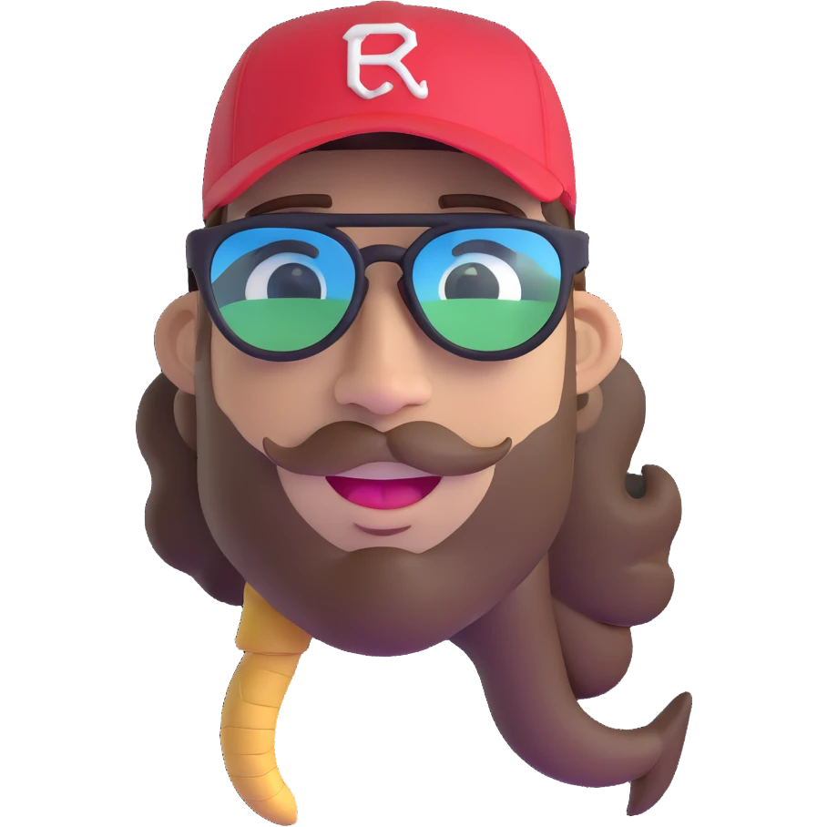 guy with brown hair, baseball cap, Pit Viper glasses, winking emoji
