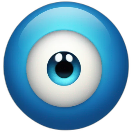 blue ball with single eye emoji