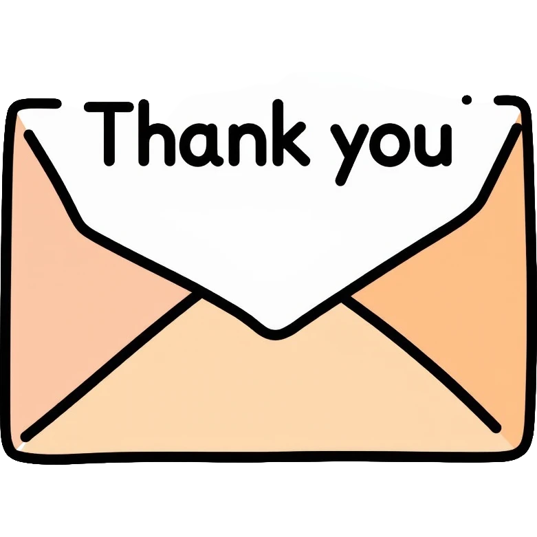 thank you note with envelope emoji