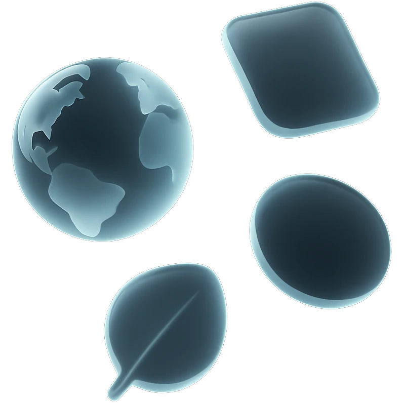Minimalist Earth, matte glass style emoji