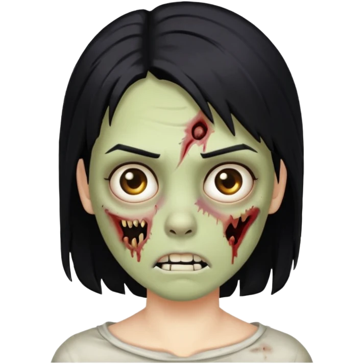 faca o icon de um zombie c cabelo preto e a parte lateral no degrade loiro emoji