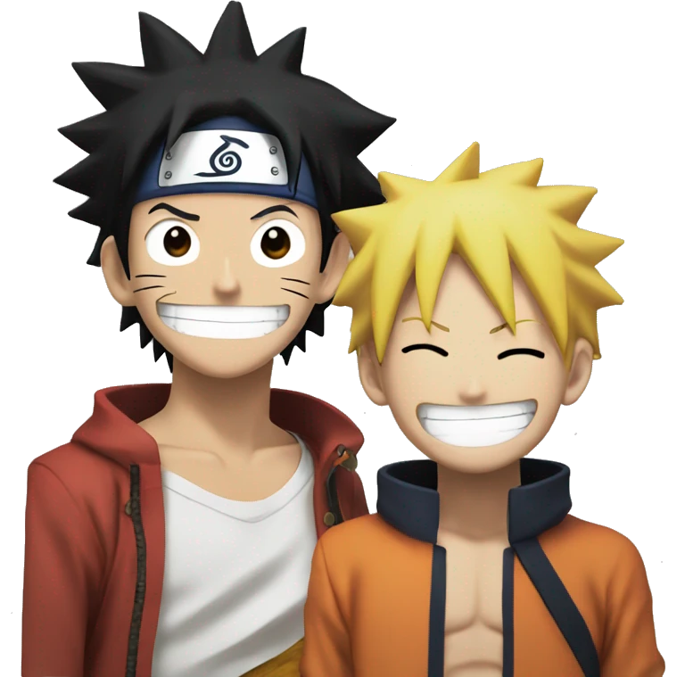 Luffy smiling with Naruto  emoji