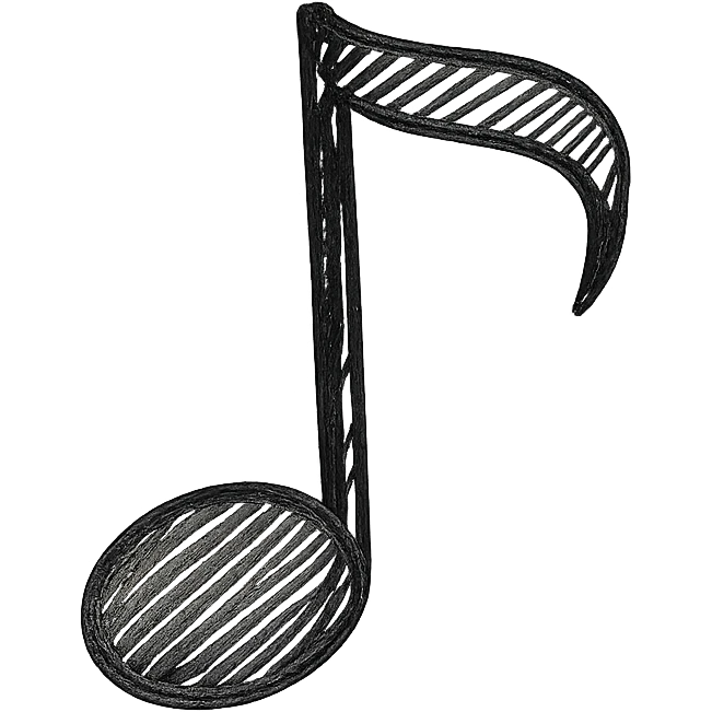 hand drawn outlined icon of a music note, no fill emoji