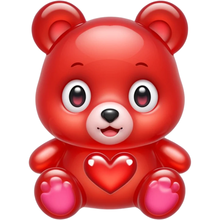jelly bear with large heart-shaped eyes kawaii emoji