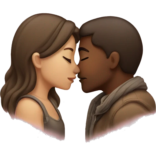 two lovers kissing emoji