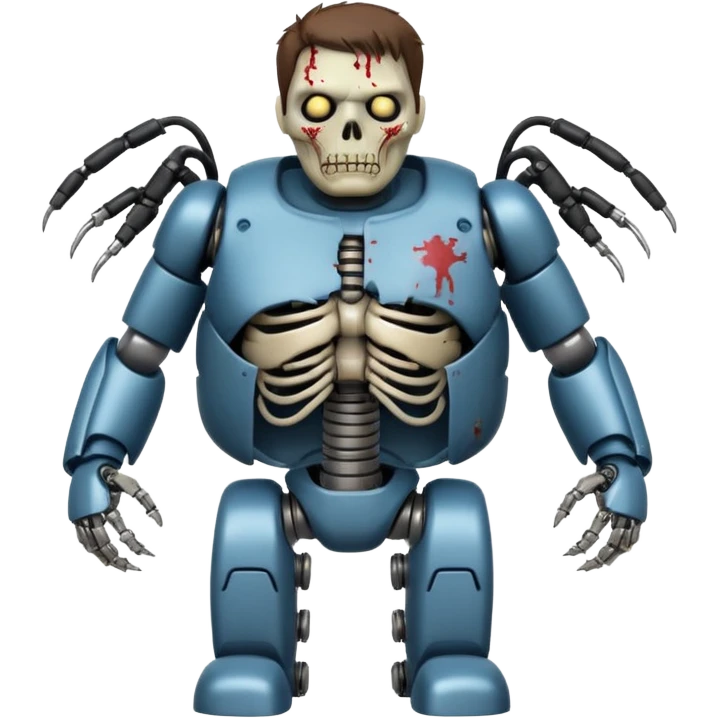 plump zombie terminator with robotic arms emoji