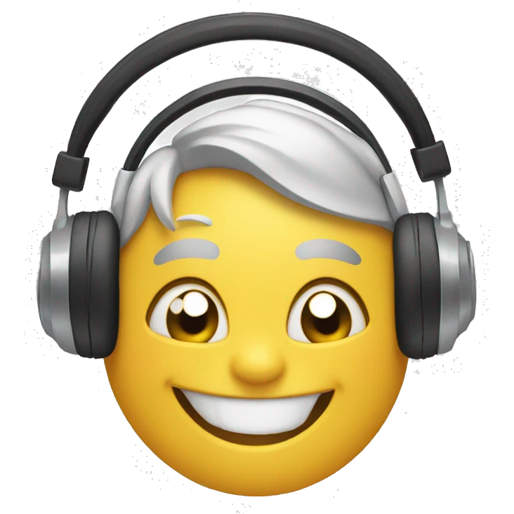 Happy face with headphones  emoji