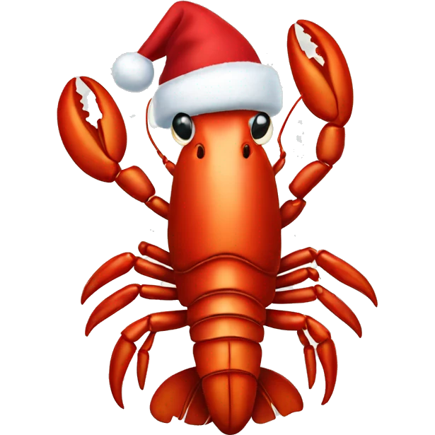 lobster with christmas hat and scarf  emoji