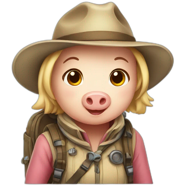 explorer female pig emoji