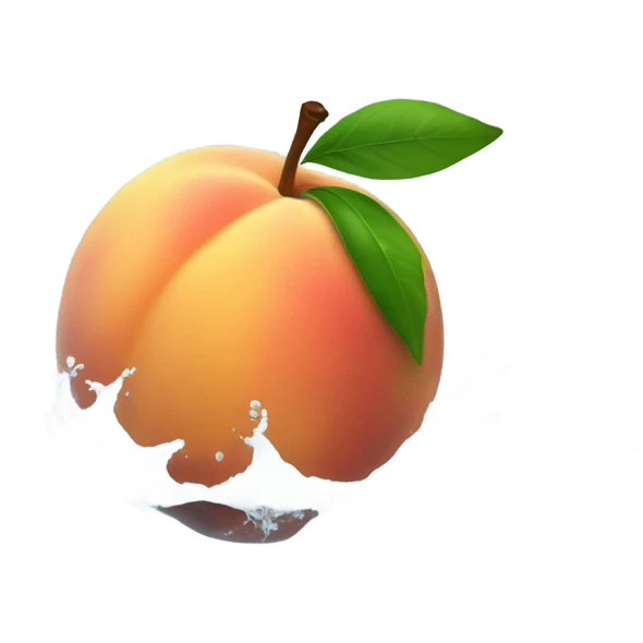 peach front dipping white water from lower side emoji