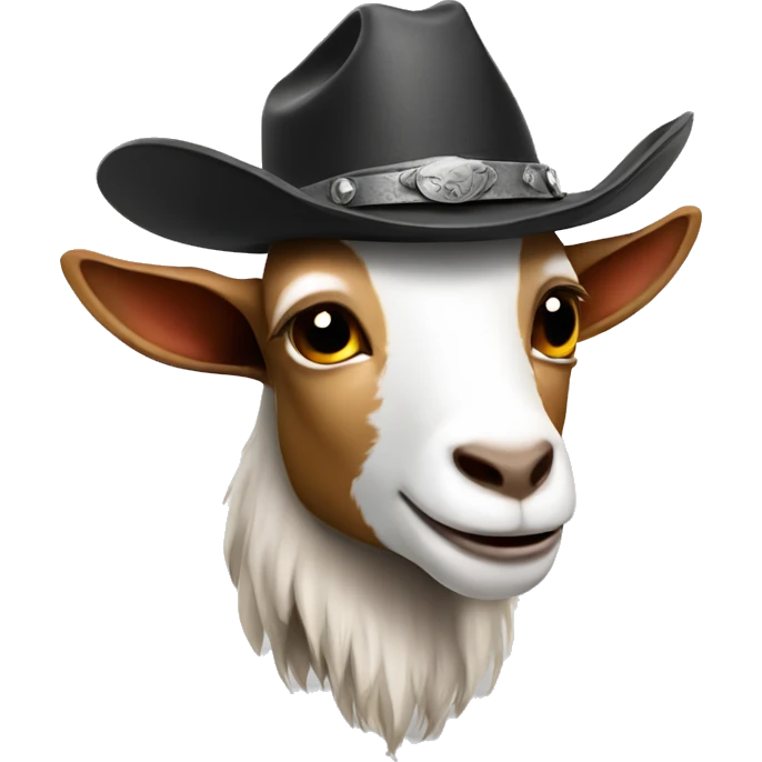 Goat head in a cowboy hat emoji