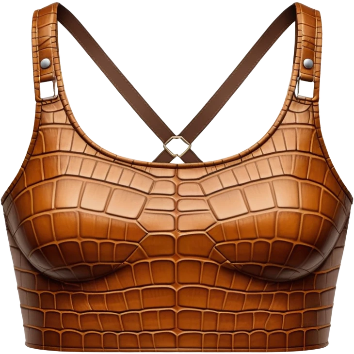 super realistic brown crocodile leather crop top emoji