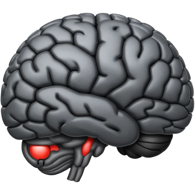 A black brain emoji