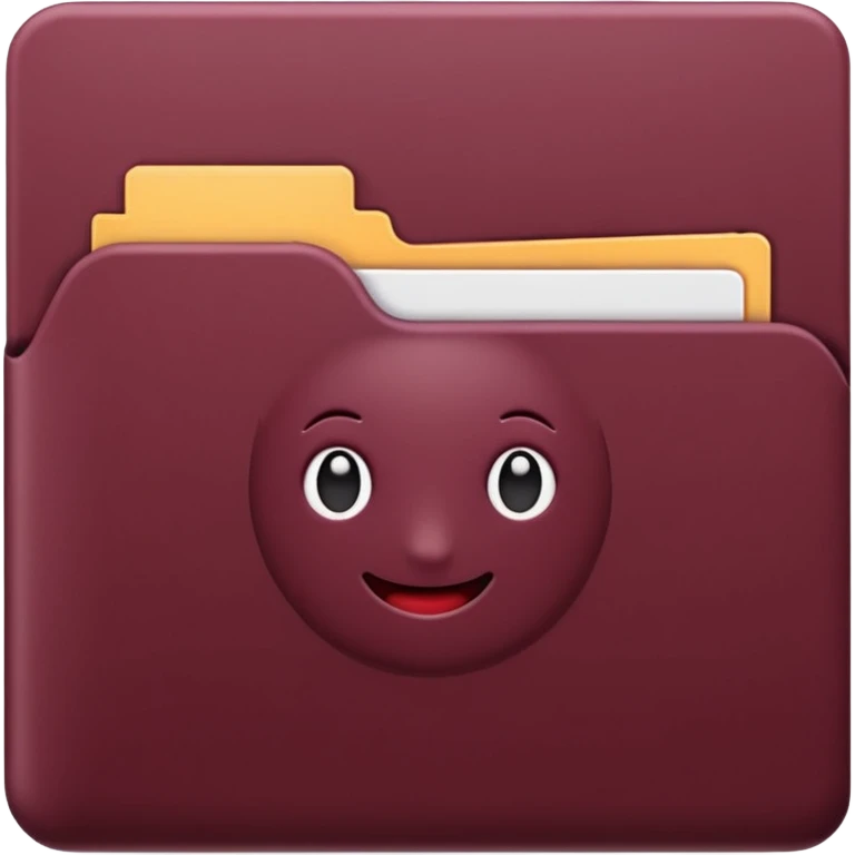 create a dark maroon folder emoji animated and simple emoji