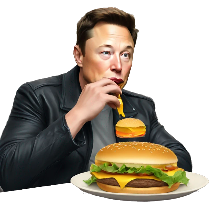 elon musk eating burger emoji