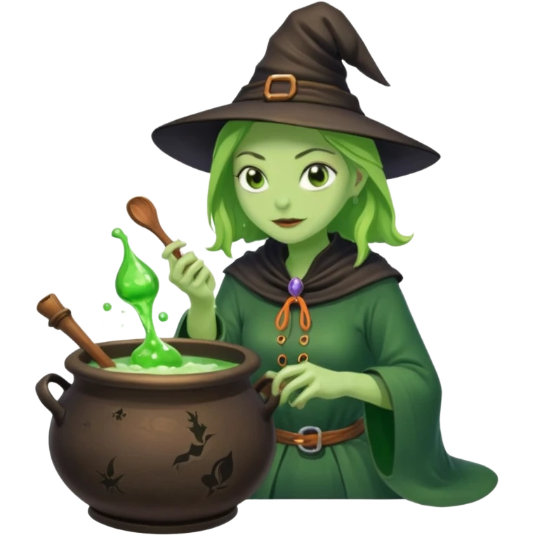green witch cooking potion emoji
