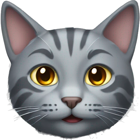 A gray cat using magic emoji