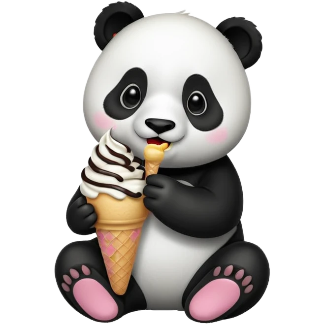 Panda eating ice cream emoji
