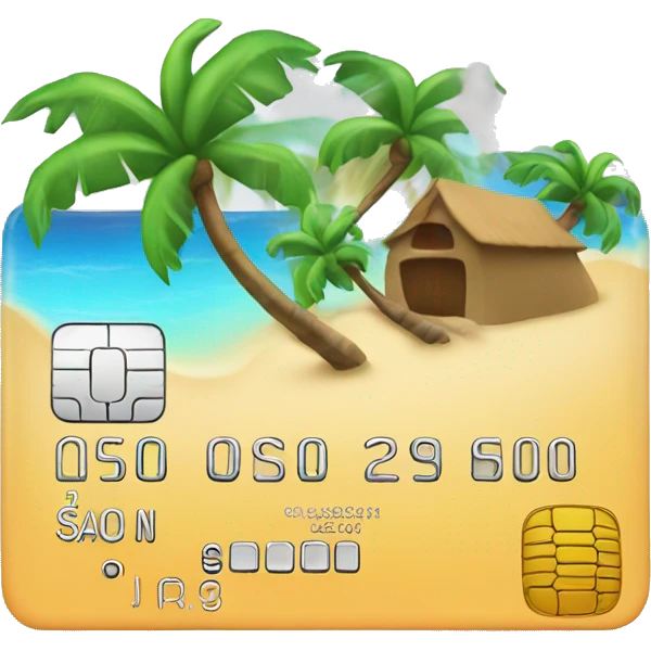 credit card with tropical island on it emoji