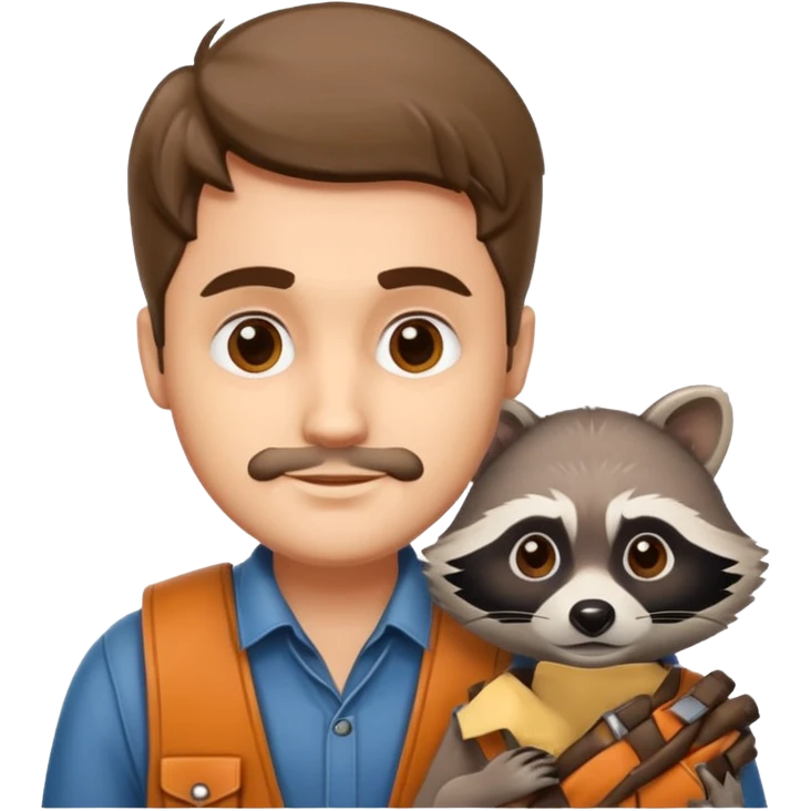 man with racoon emoji
