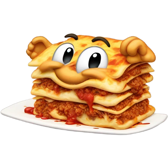 Garfield smoking a lasagna emoji