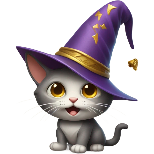 Laughing wizard cat emoji