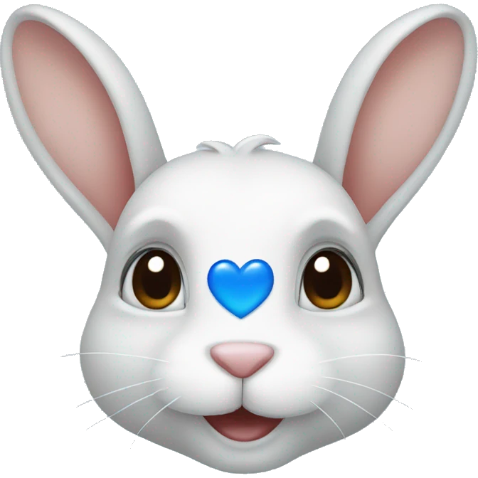 Rabbit with blue heart emoji