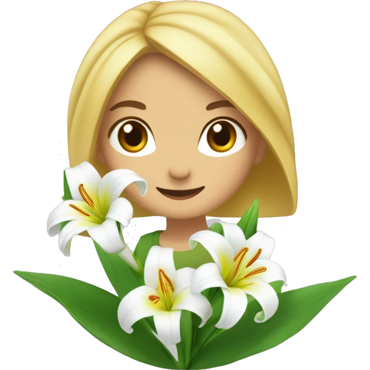 Lilly with a flower in Italië emoji