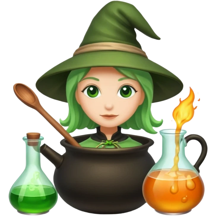 green witch cooking potion emoji