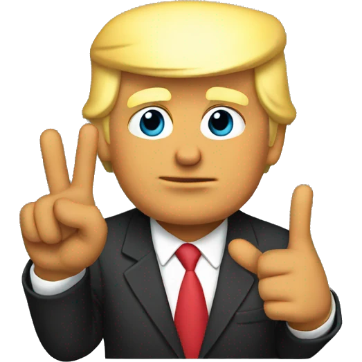 Donald Trump putting up peace sign emoji