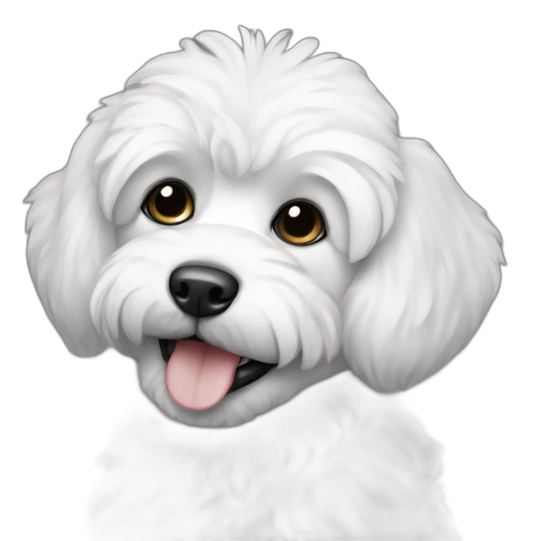 perro caniche blanco y negro emoji