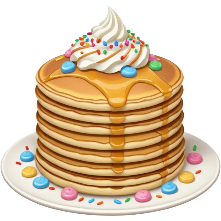 stack of pancakes with whip cream and sprinkles emoji