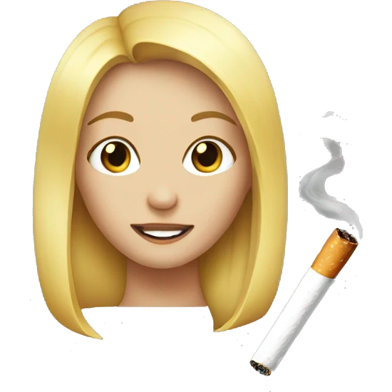 cigarette and blonde girl emoji
