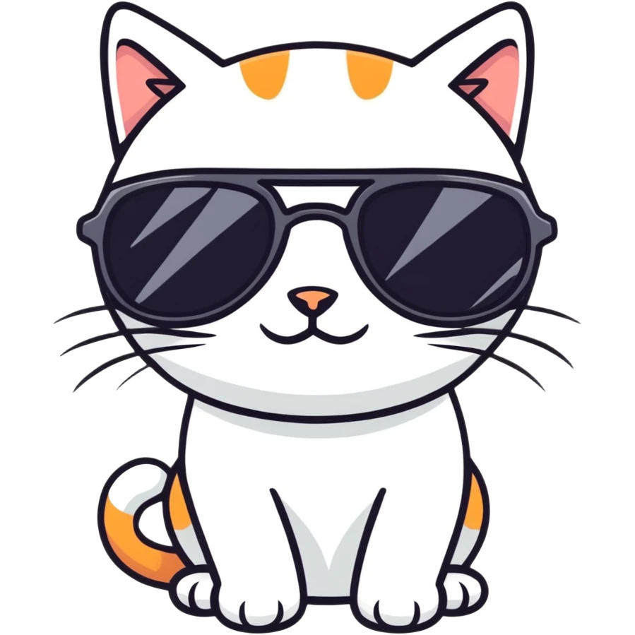 Cat with sunglasses emoji