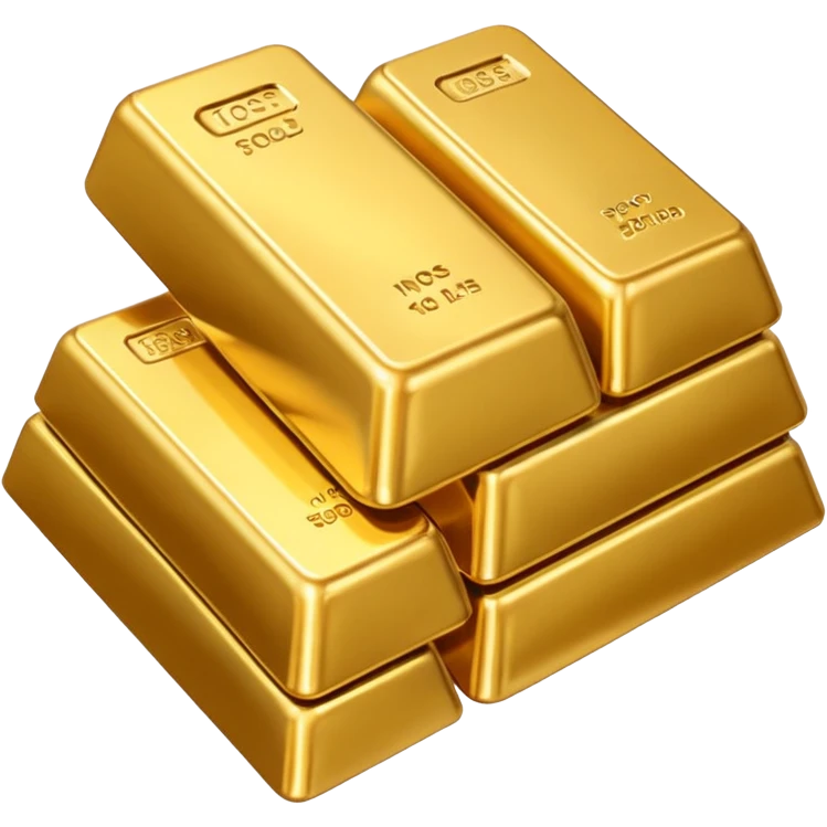 several gold bars, realistic lighting, no text or engravings, smooth surface emoji